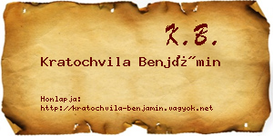 Kratochvila Benjámin névjegykártya